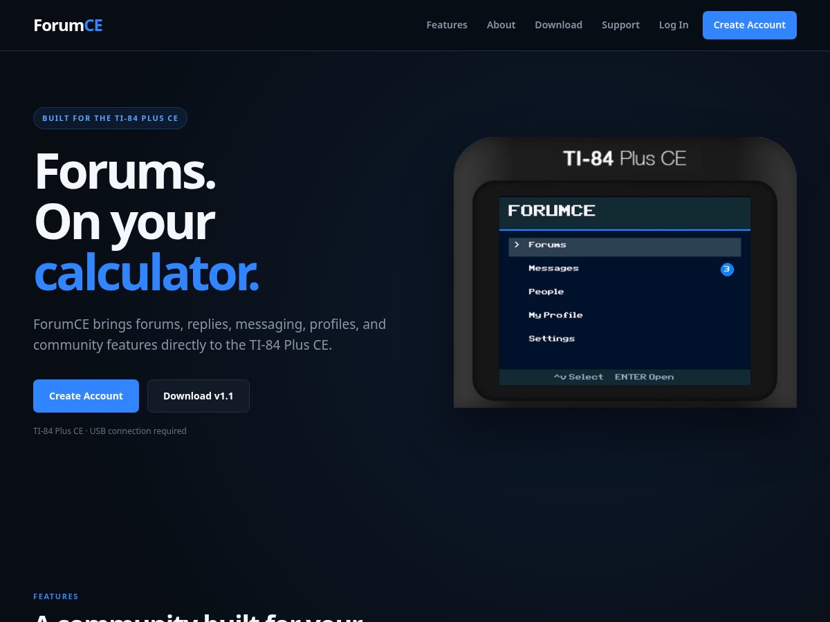 Landing-page snapshot of forumce.com