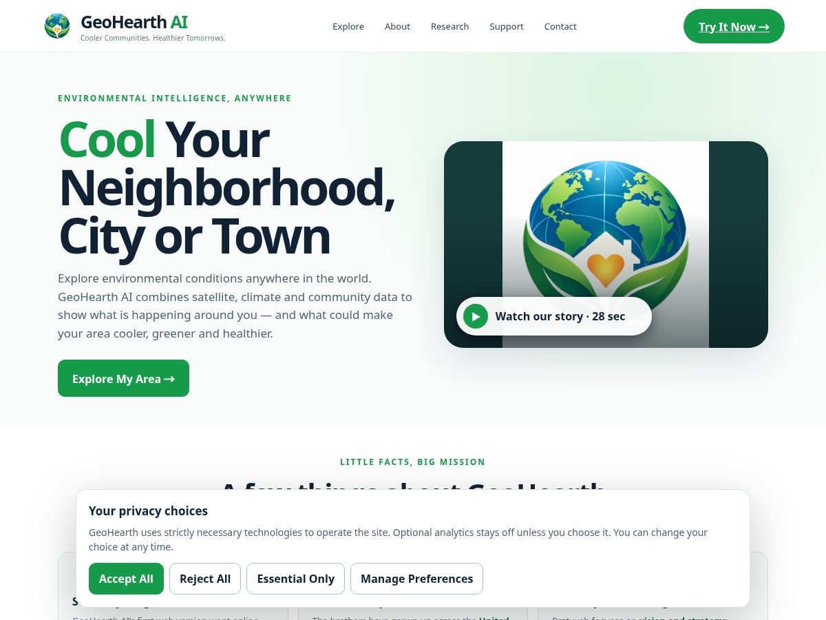 Landing-page snapshot of geohearthai.com