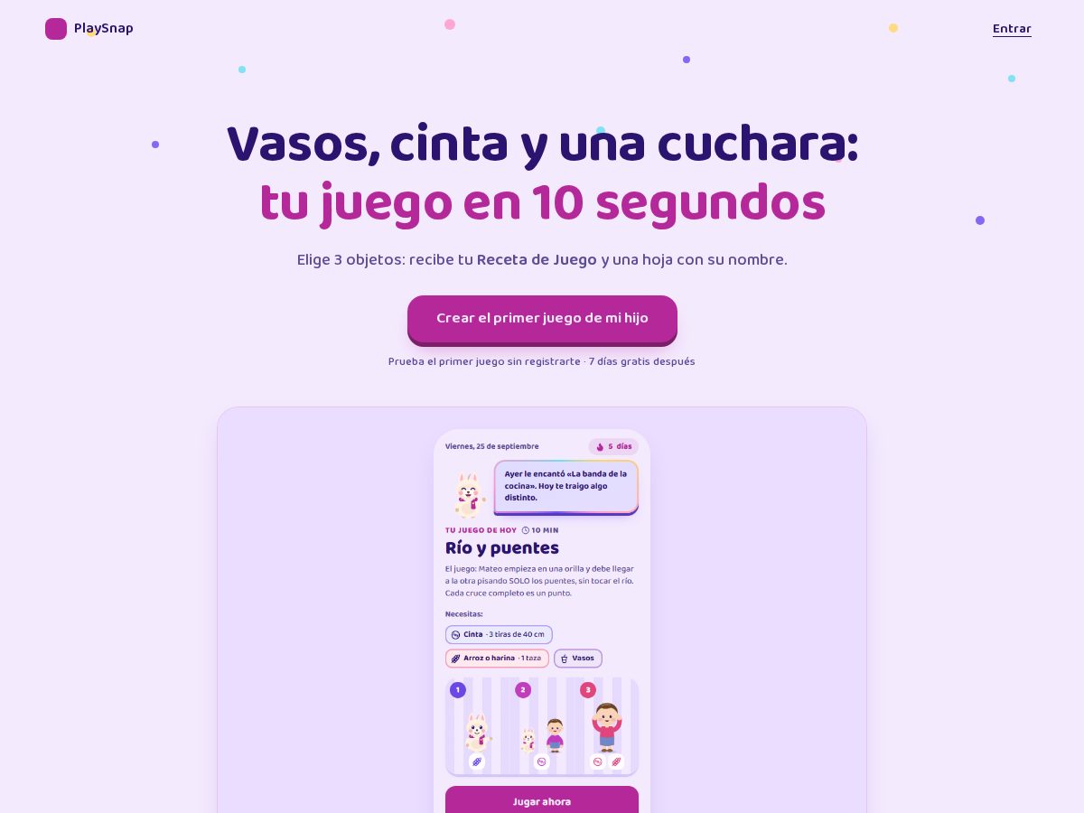 Landing-page snapshot of getplaysnap.com