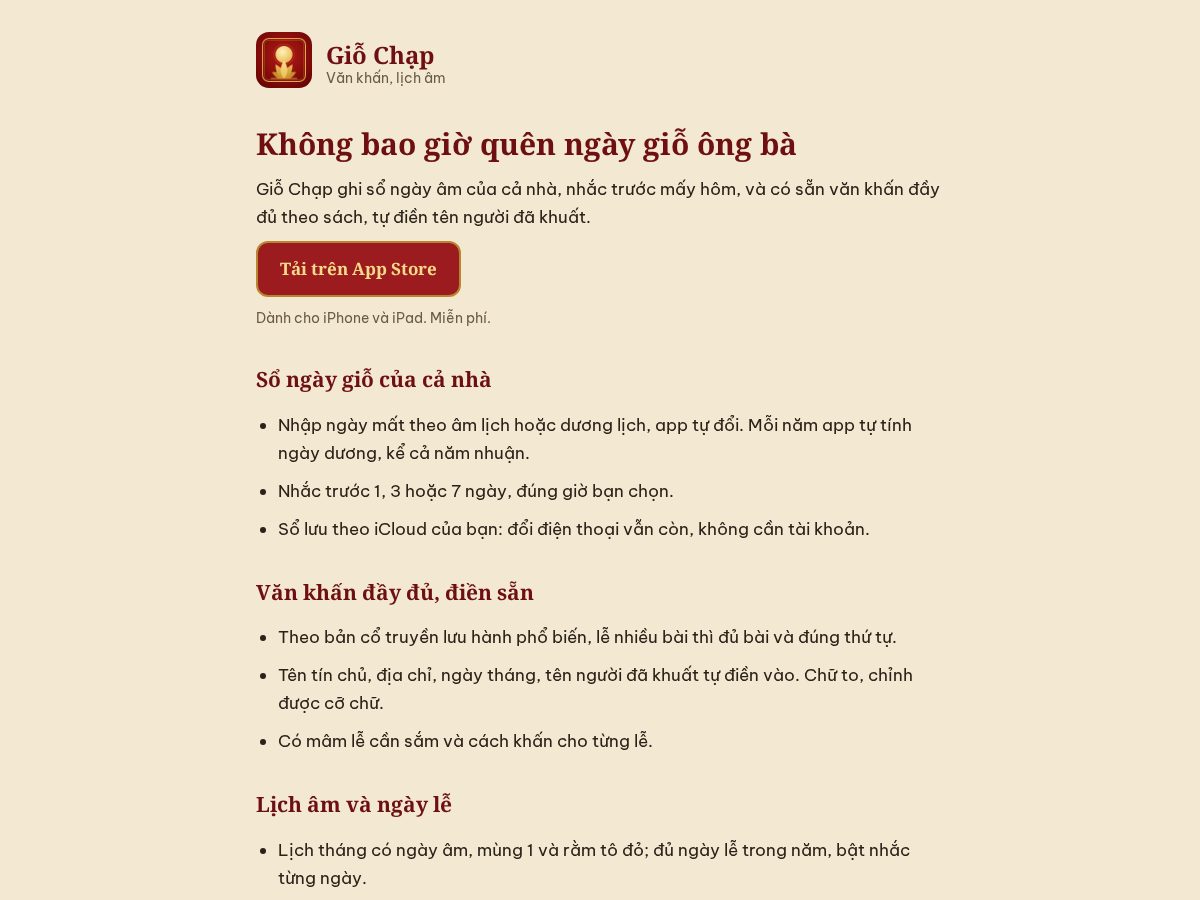 Landing-page snapshot of giochap.com