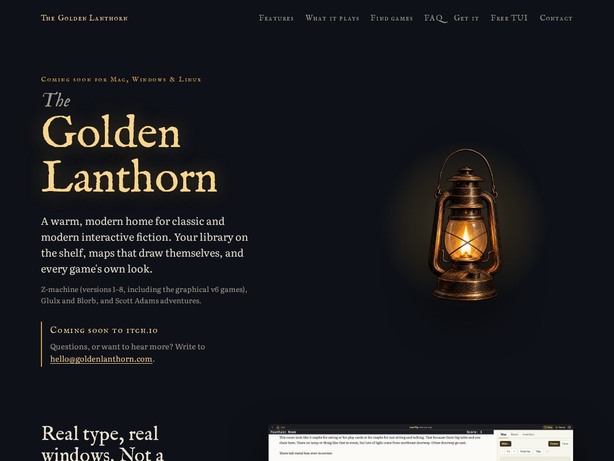 Landing-page snapshot of goldenlanthorn.com