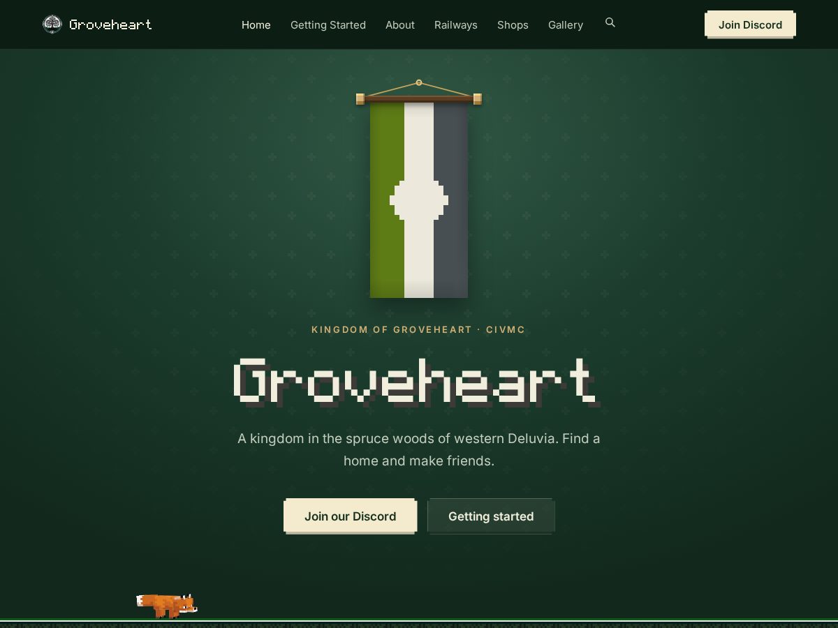Landing-page snapshot of groveheart.net