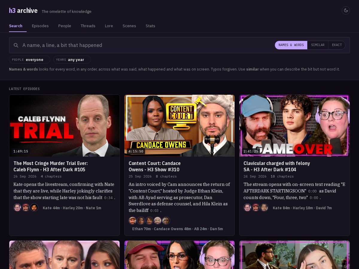 Landing-page snapshot of h3archive.com