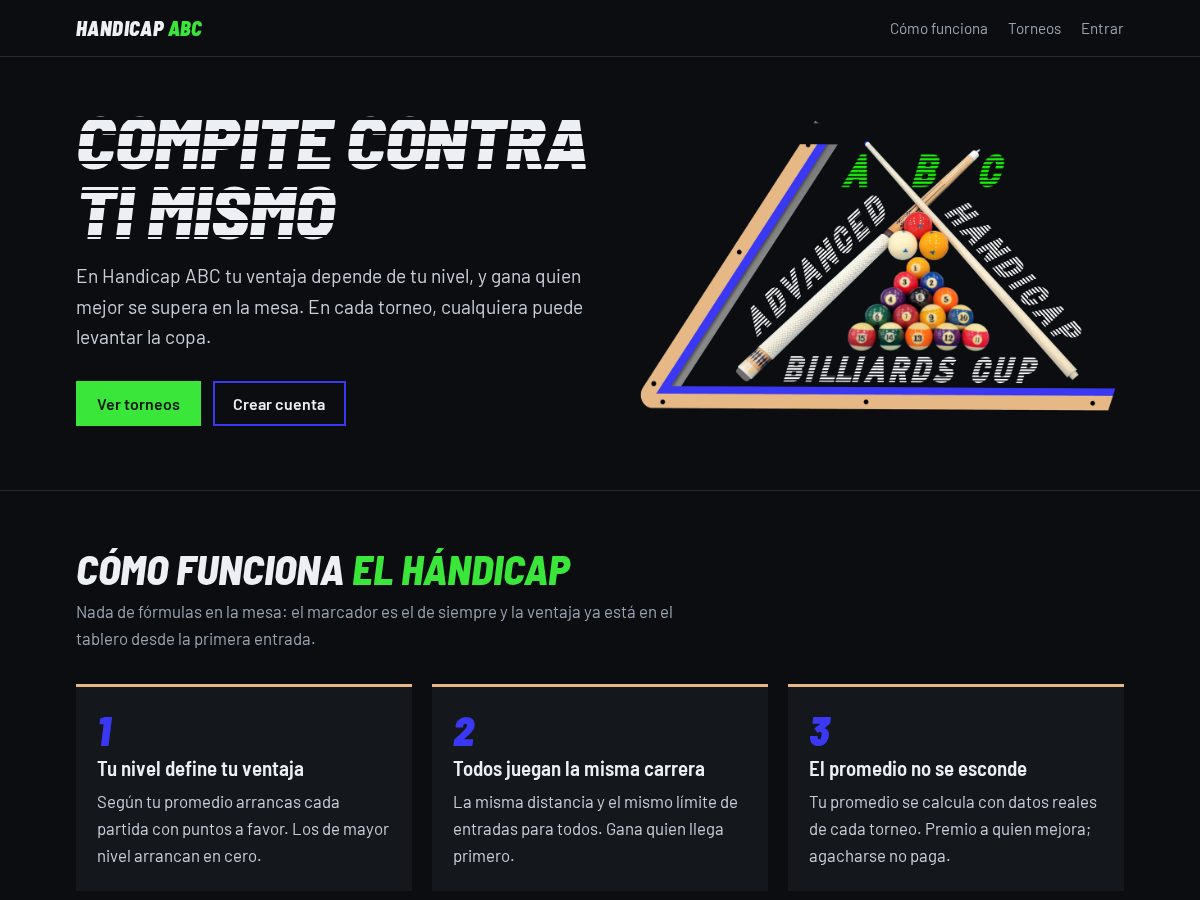 Landing-page snapshot of handicapabc.com
