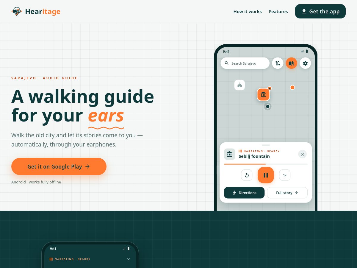 Landing-page snapshot of hearitage.site