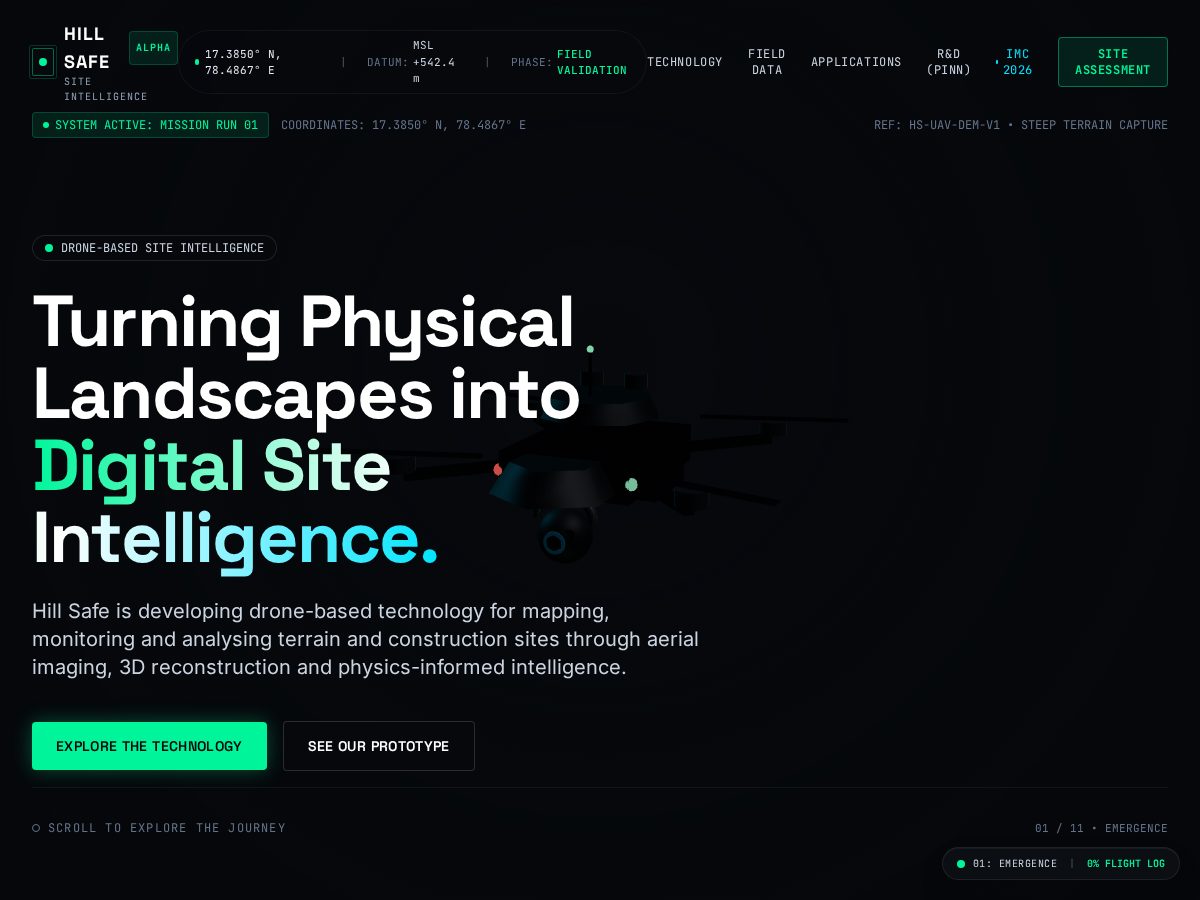Landing-page snapshot of hillsafe.company
