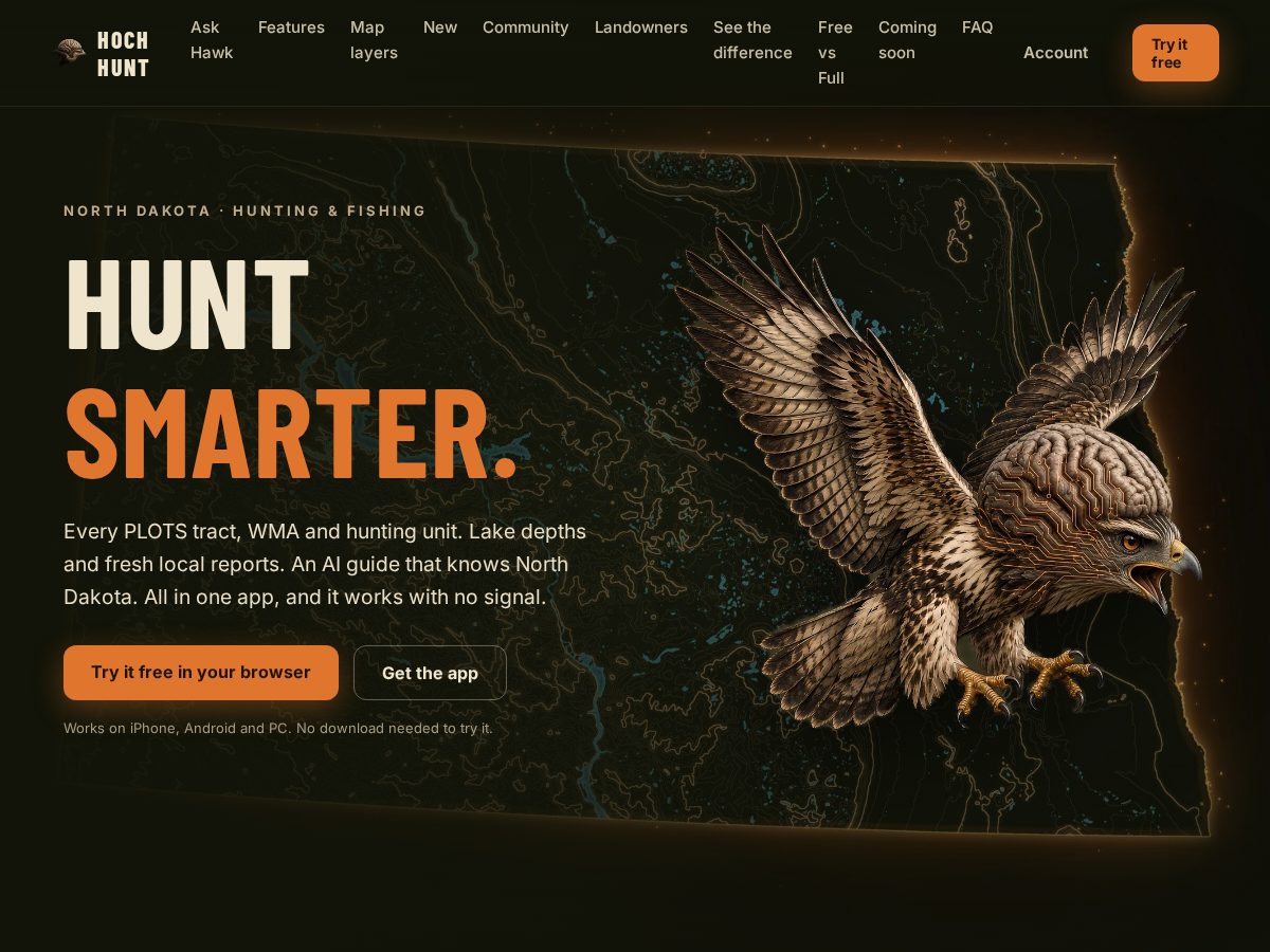 Landing-page snapshot of hochhunt.com