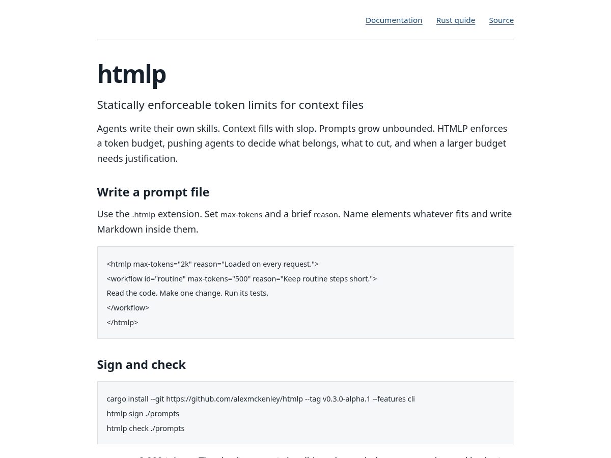 Landing-page snapshot of htmlp.dev