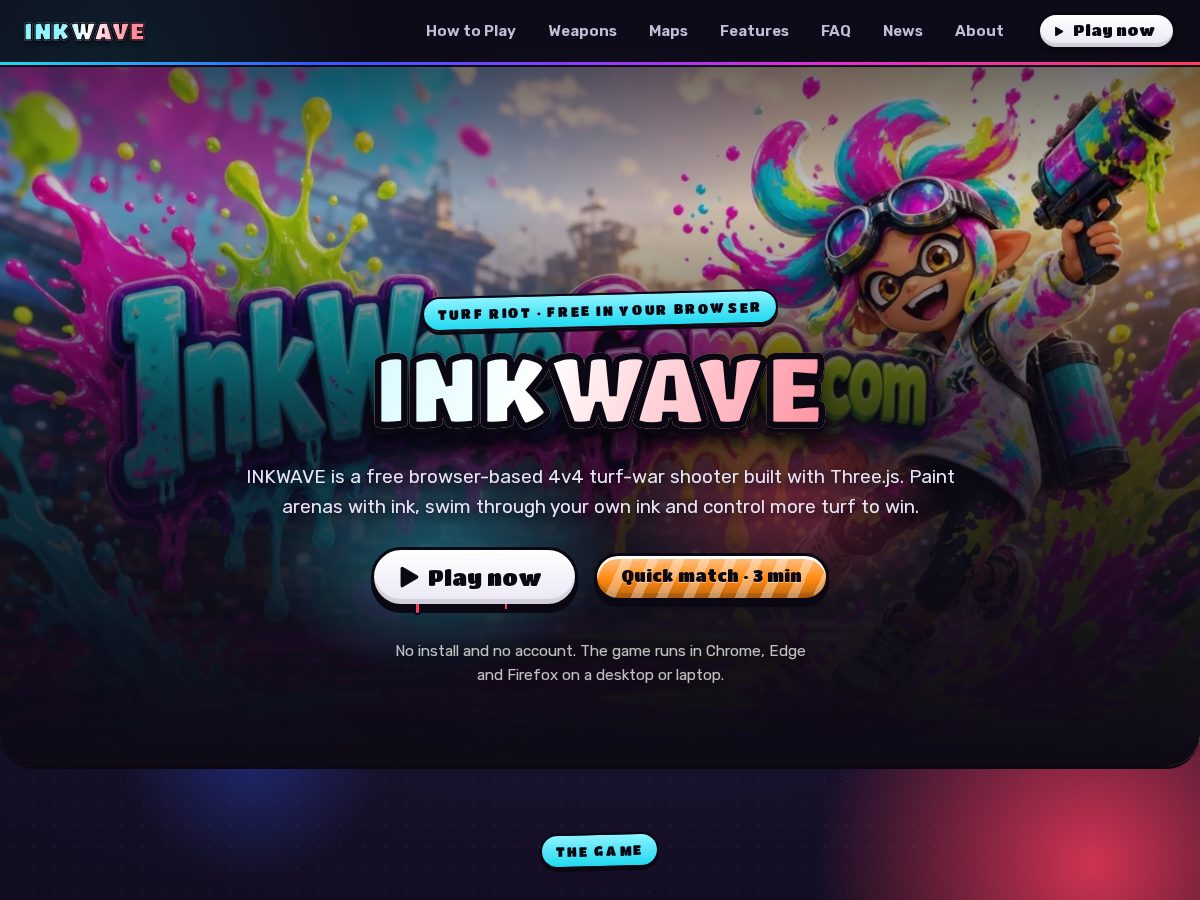Landing-page snapshot of inkwavegame.com