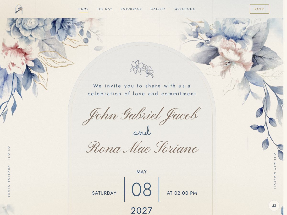 Landing-page snapshot of jacob-soriano-wedding.online