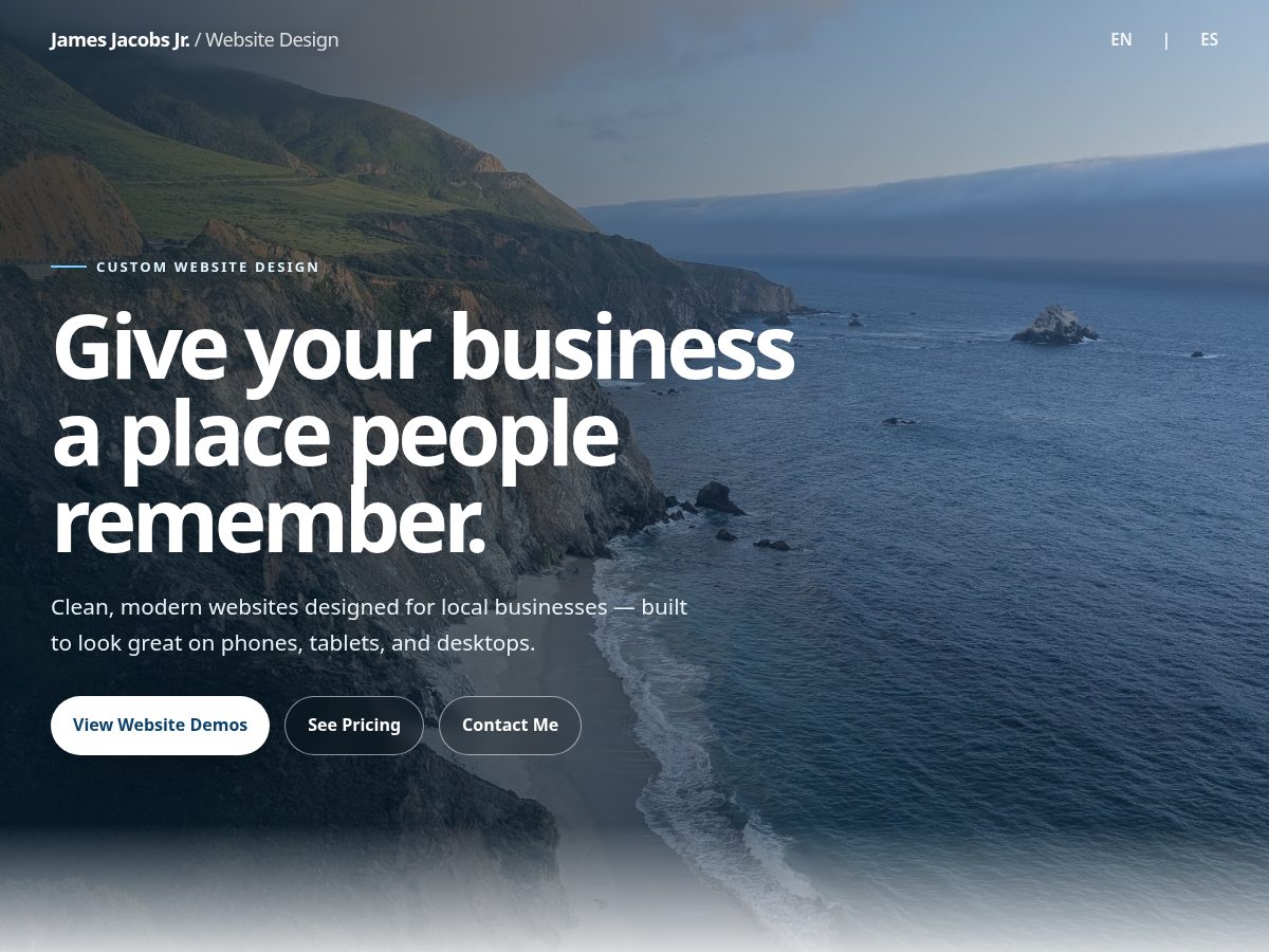 Landing-page snapshot of jamesjacobs.org