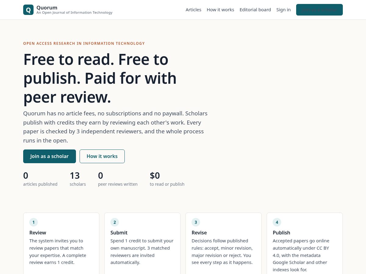 Landing-page snapshot of jquorum.org