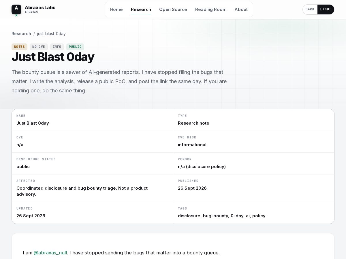 Landing-page snapshot of justblast0day.com