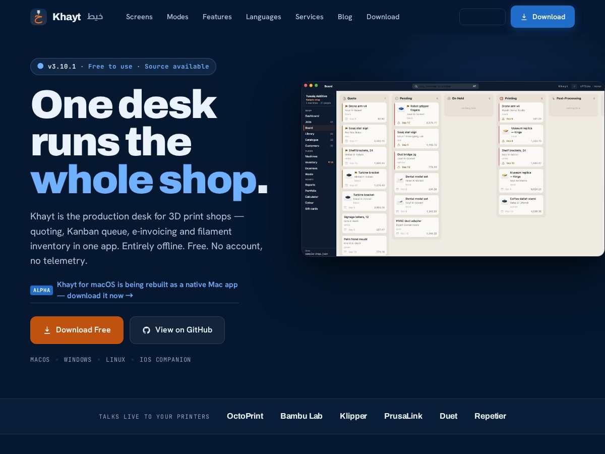 Landing-page snapshot of khayt.cloud