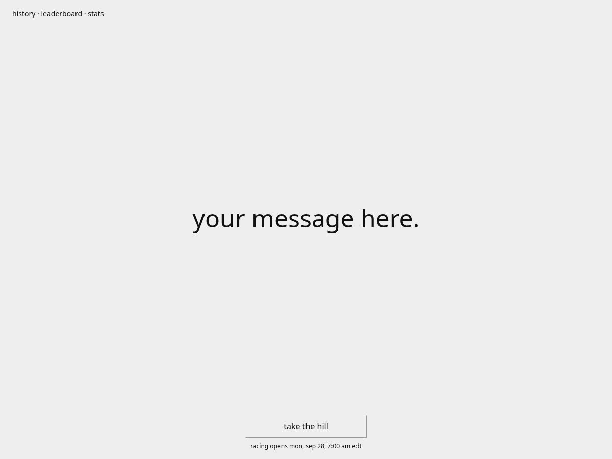 Landing-page snapshot of kingofthehill.page