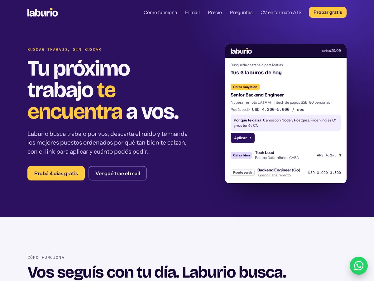 Landing-page snapshot of laburio.com