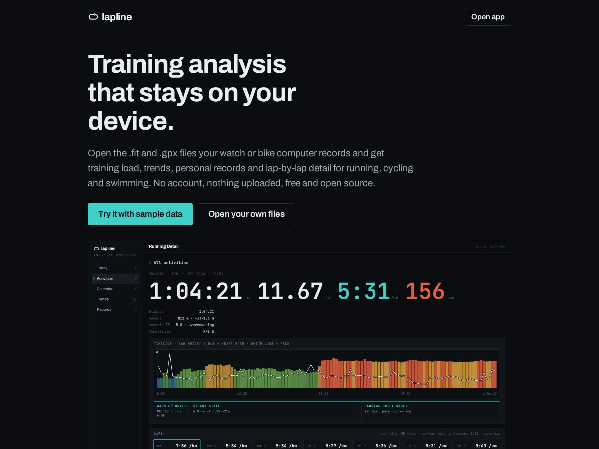Landing-page snapshot of lapline.app