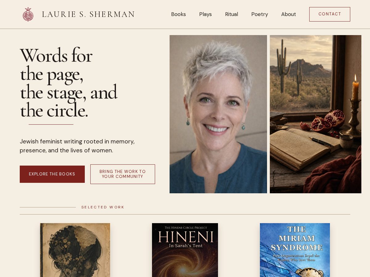Landing-page snapshot of lauriesshermanauthor.com