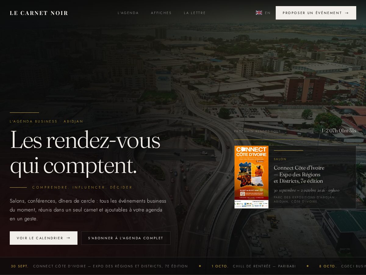 Landing-page snapshot of lecarnetnoir.space