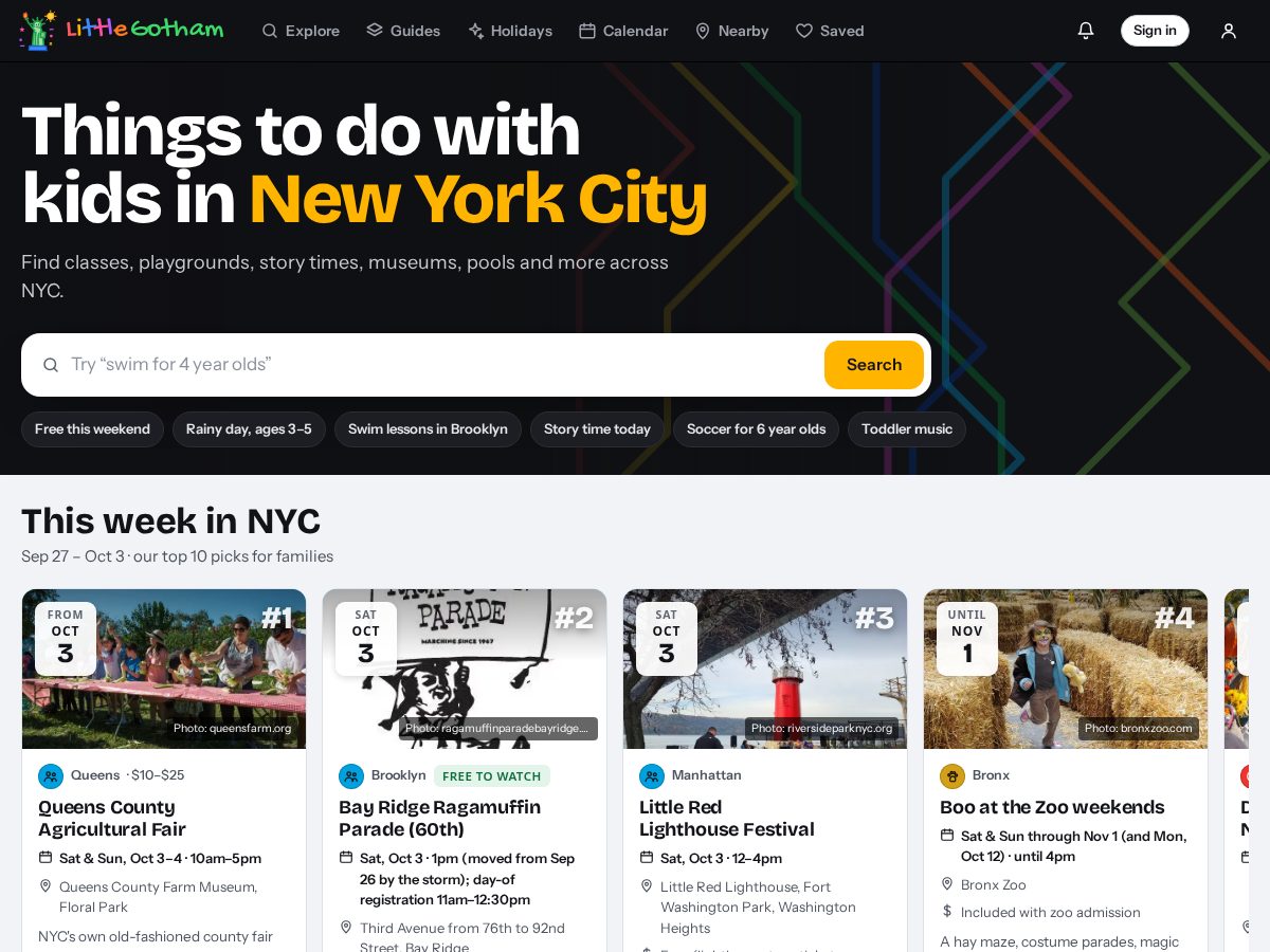Landing-page snapshot of littlegotham.com