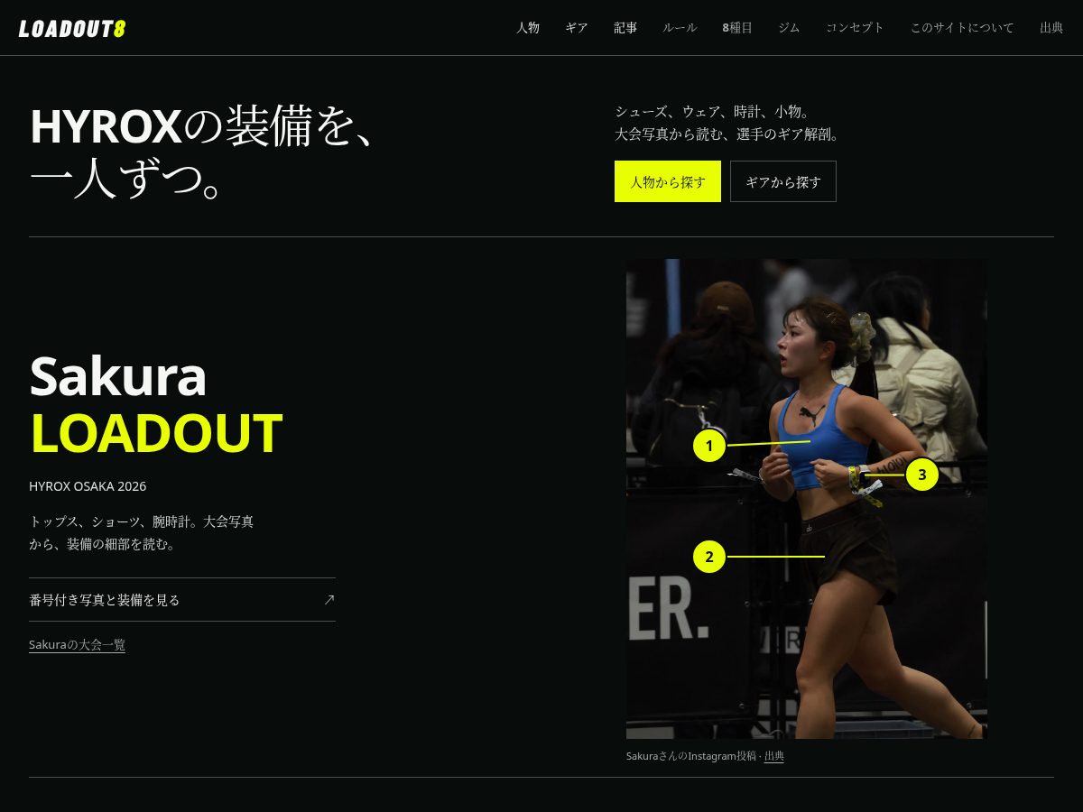 Landing-page snapshot of loadout8.com