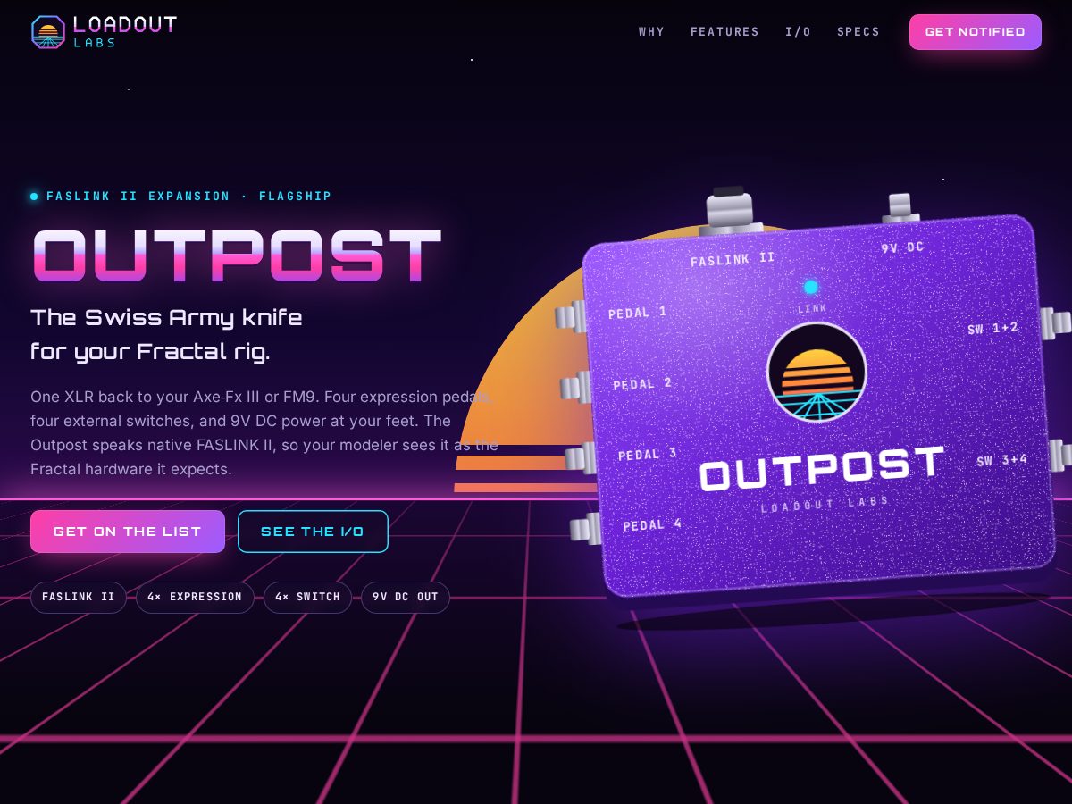Landing-page snapshot of loadoutlabs.net