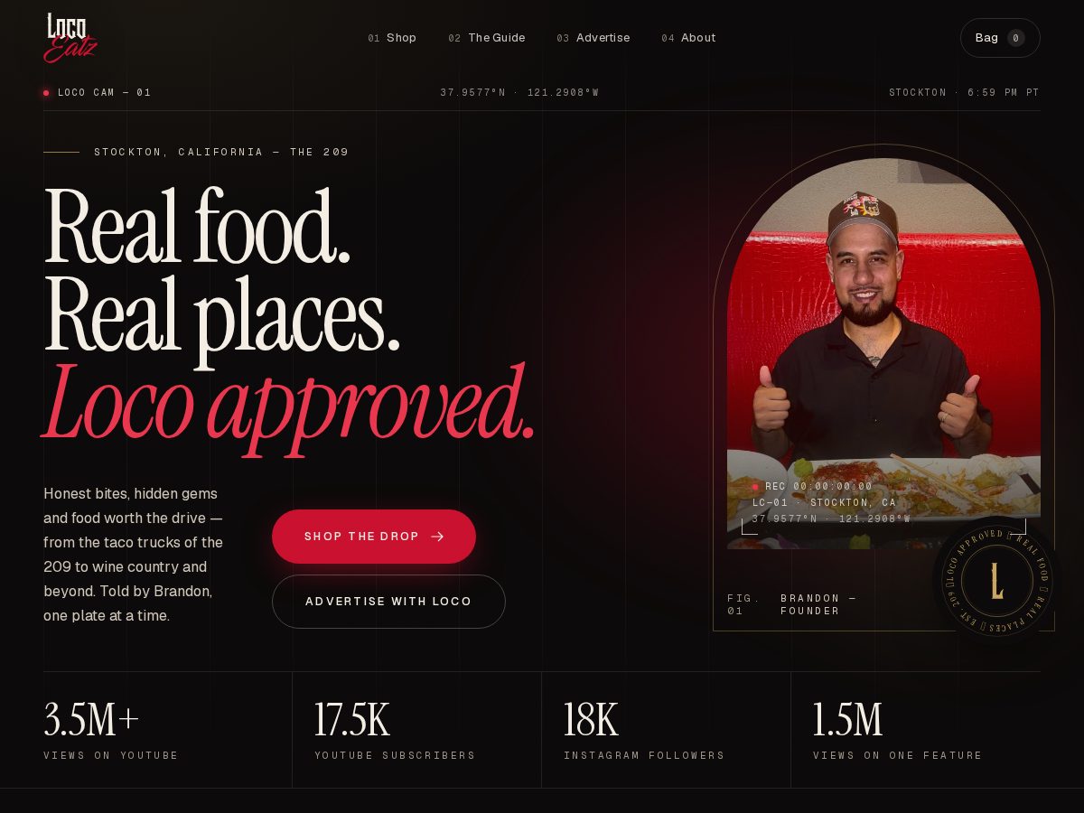 Landing-page snapshot of loco-eatz.com