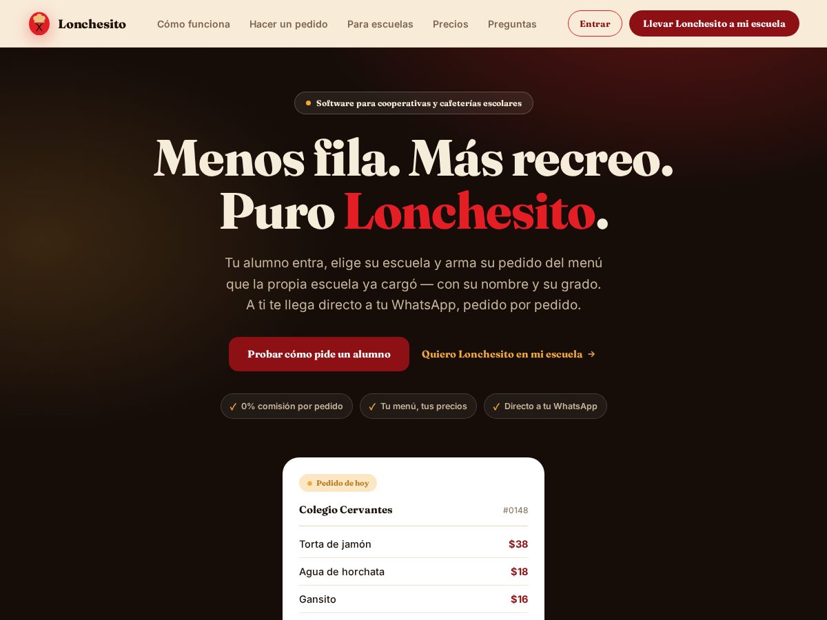 Landing-page snapshot of lonchesito.lat