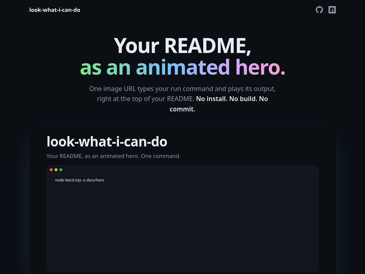 Landing-page snapshot of lookwhaticando.dev