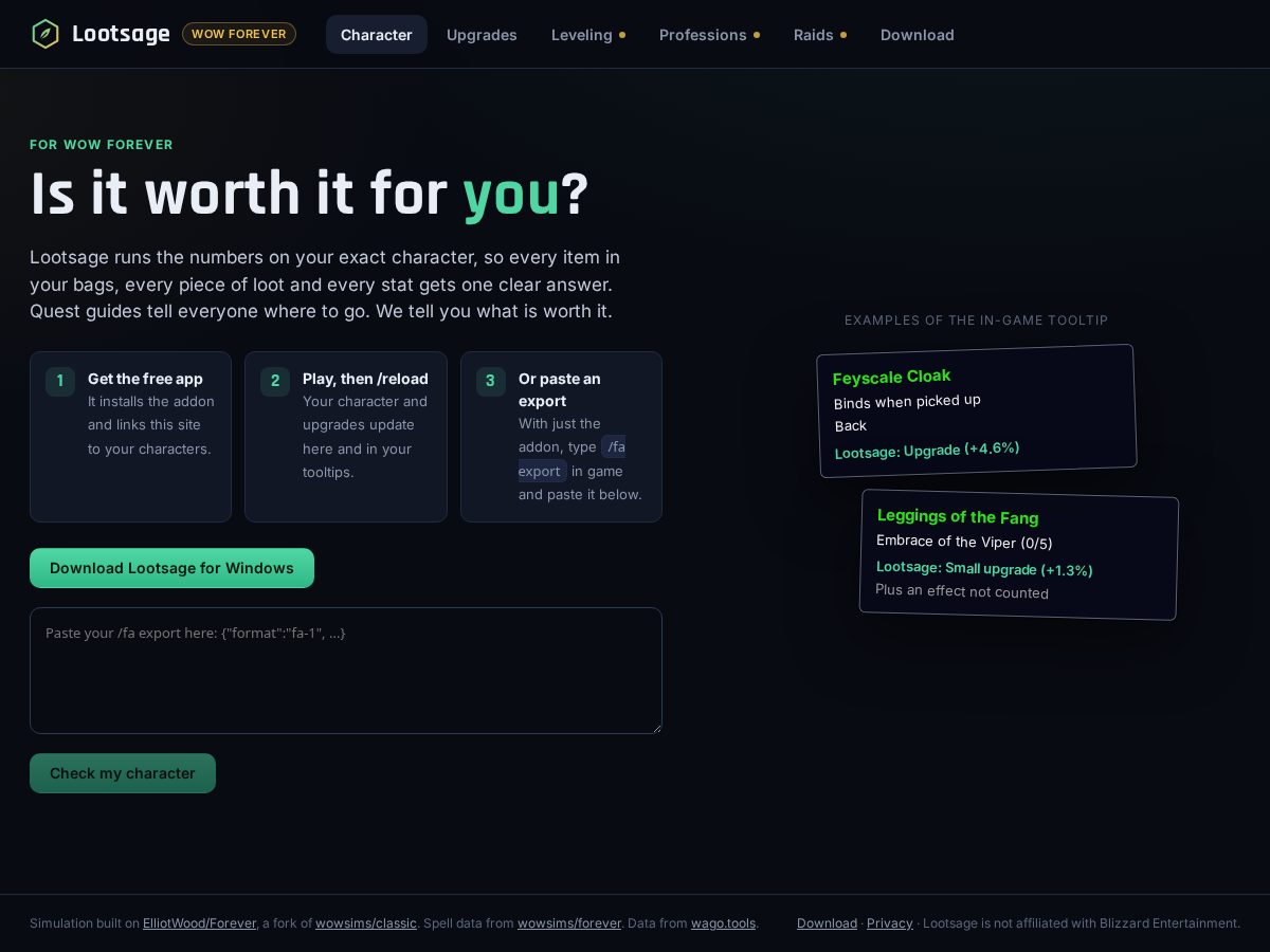 Landing-page snapshot of lootsage.com