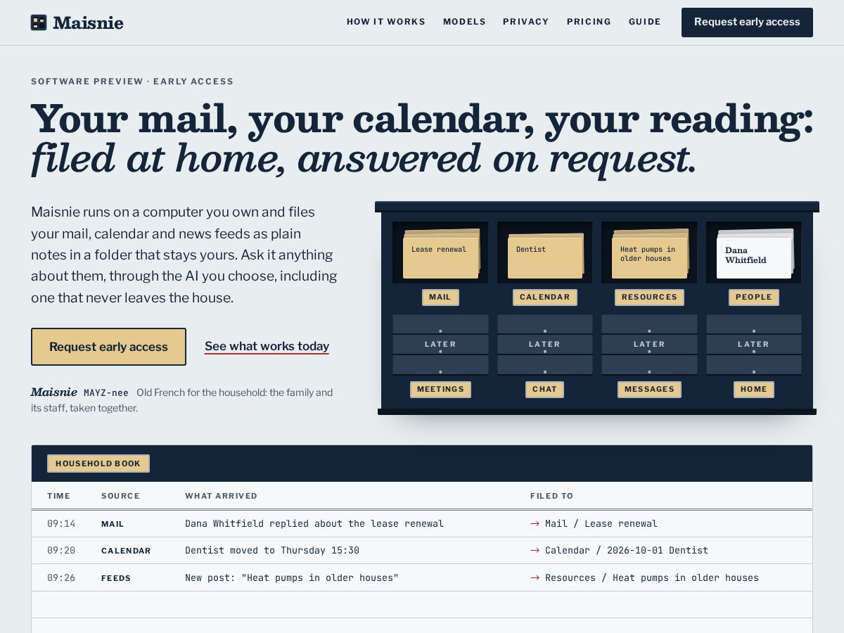 Landing-page snapshot of maisnie.com