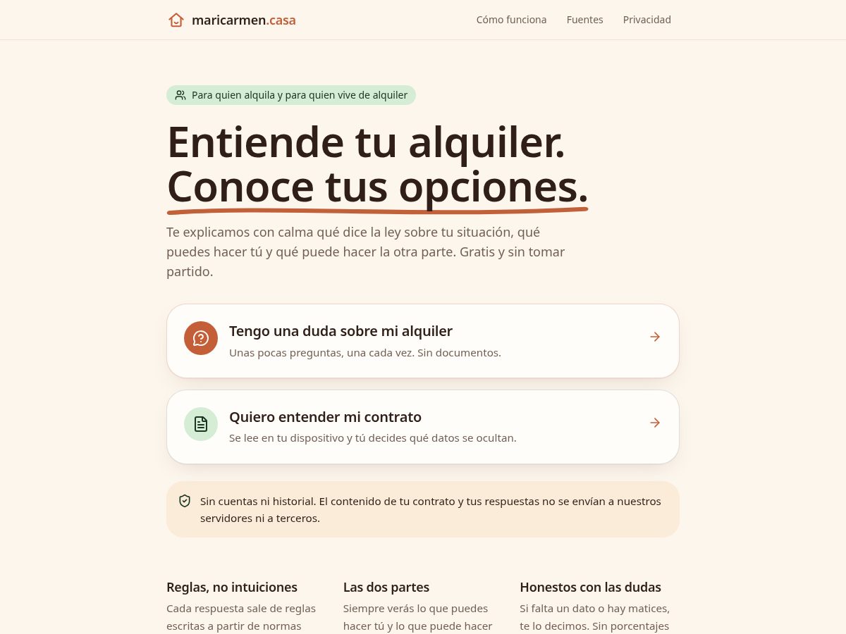 Landing-page snapshot of maricarmen.casa