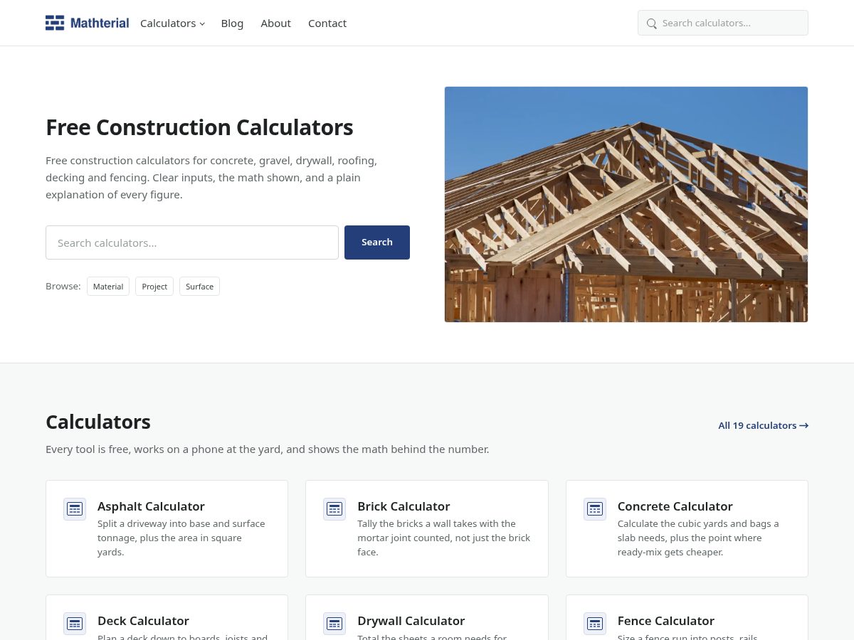 Landing-page snapshot of mathterial.com
