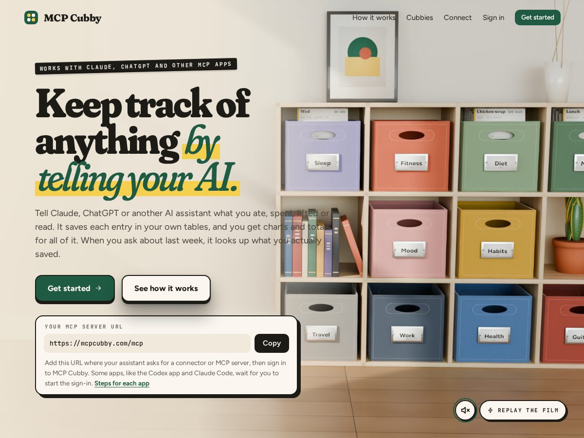 Landing-page snapshot of mcpcubby.com