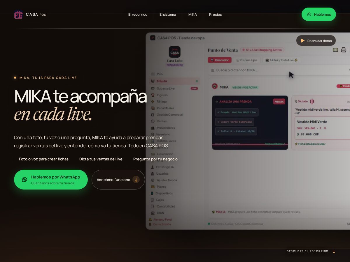 Landing-page snapshot of micasapos.com
