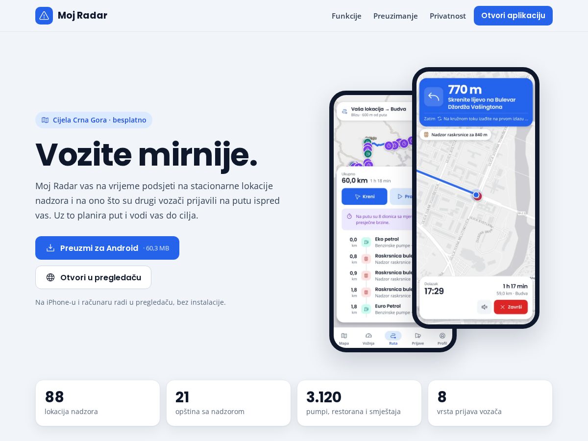 Landing-page snapshot of mojradar.xyz