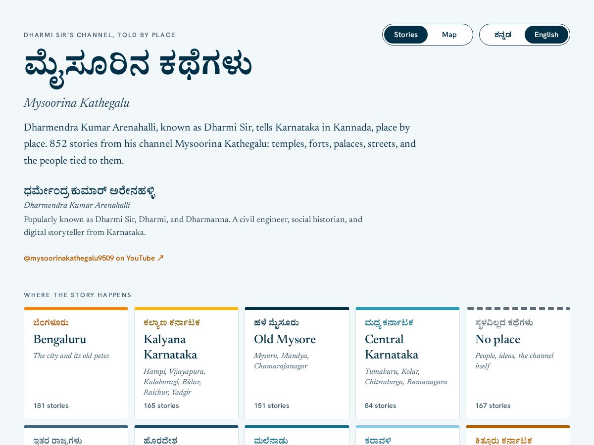 Landing-page snapshot of mysoorinakathegalu.com