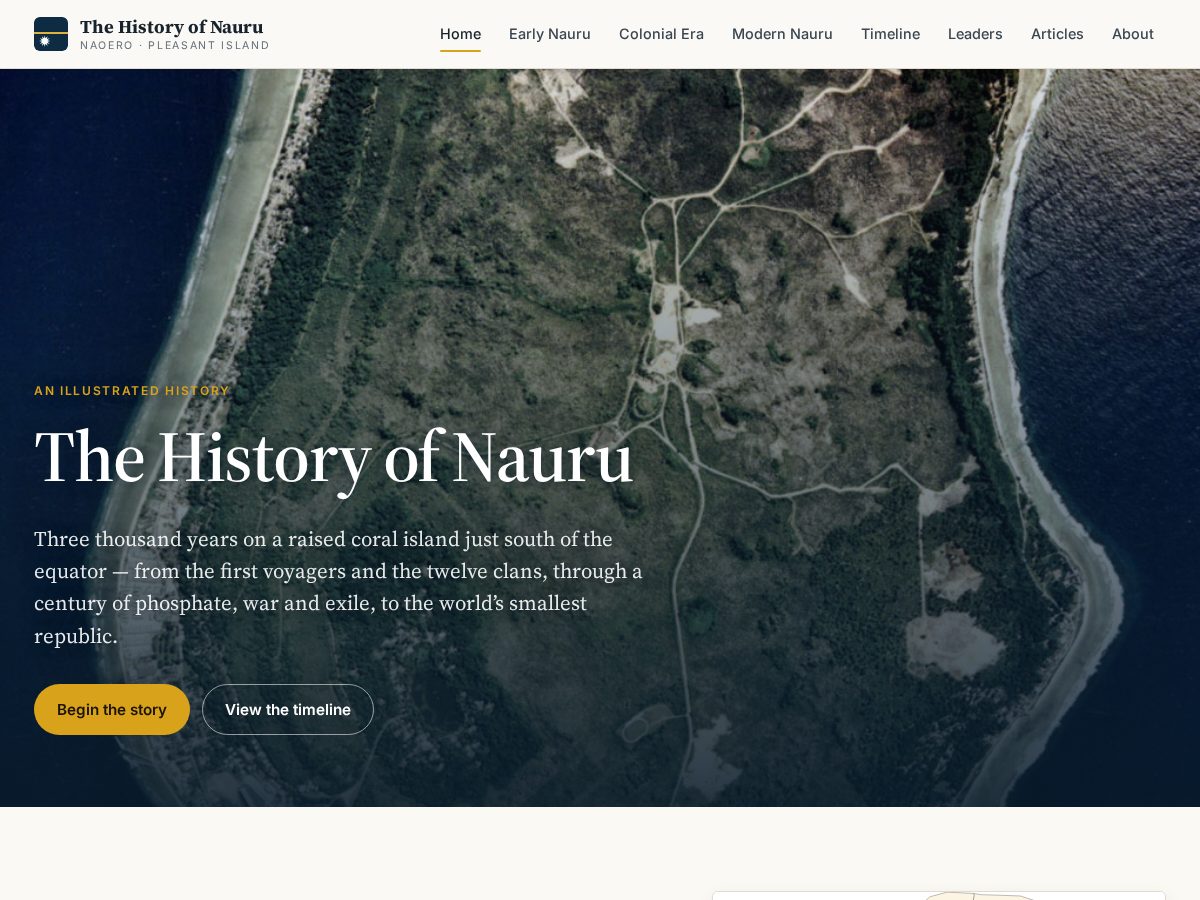 Landing-page snapshot of nauruhistory.org
