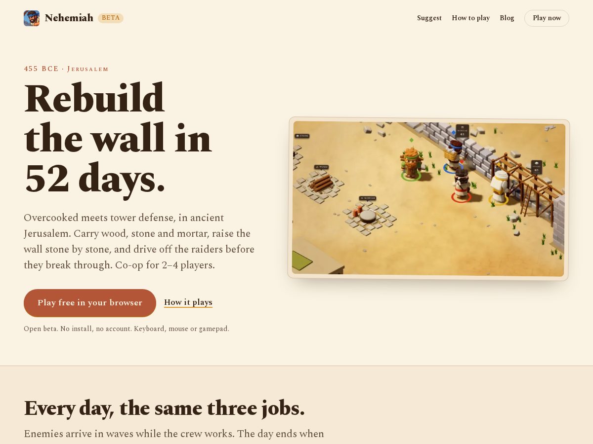 Landing-page snapshot of nehemiahgame.com