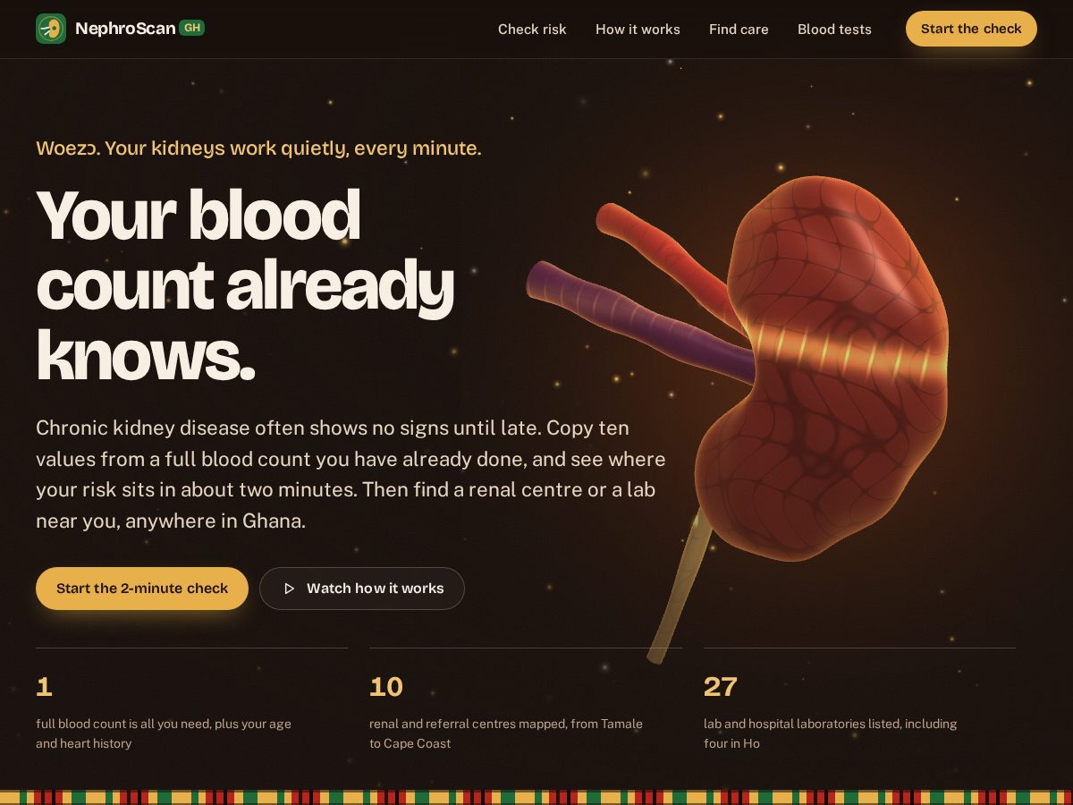 Landing-page snapshot of nephroscangh.com