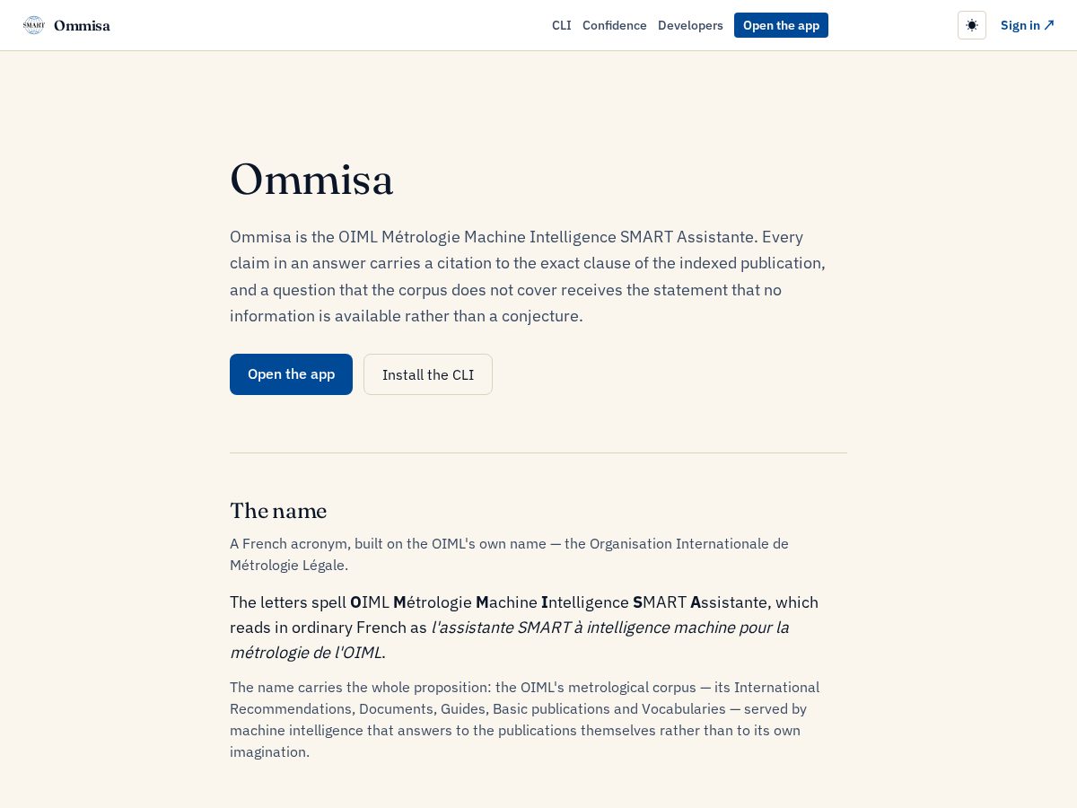 Landing-page snapshot of ommisa.com