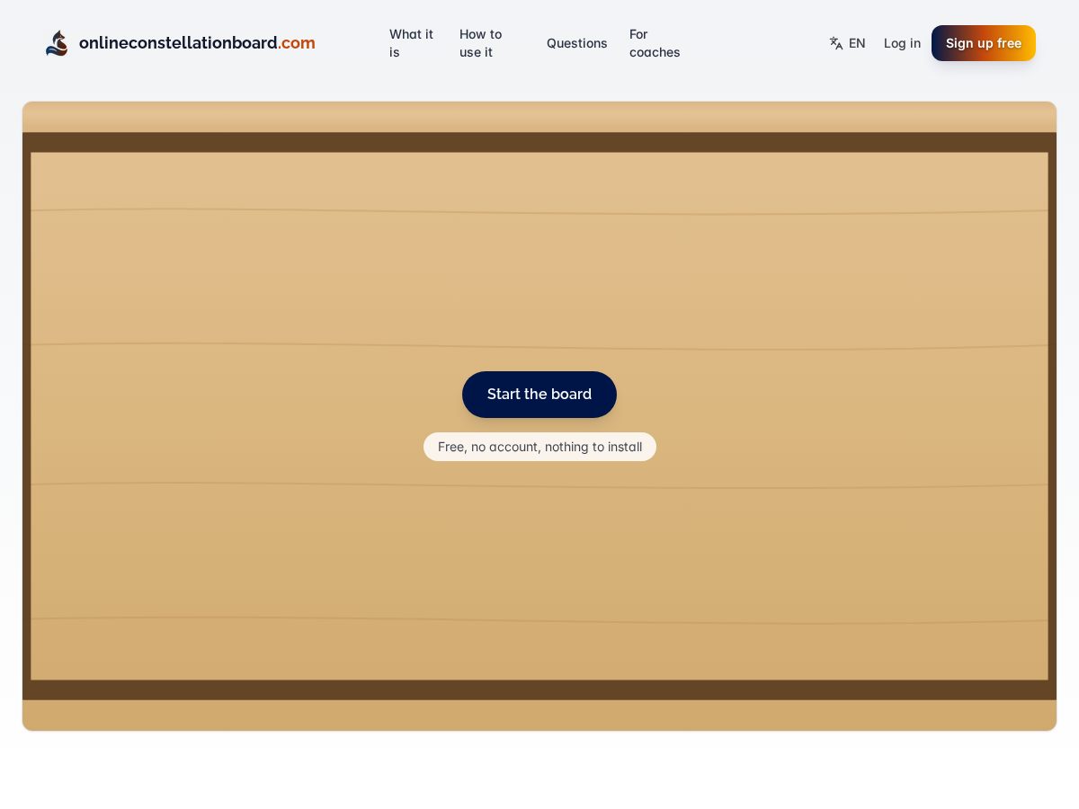 Landing-page snapshot of onlineconstellationboard.com