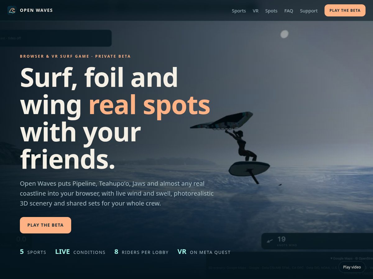 Landing-page snapshot of openwaves.world