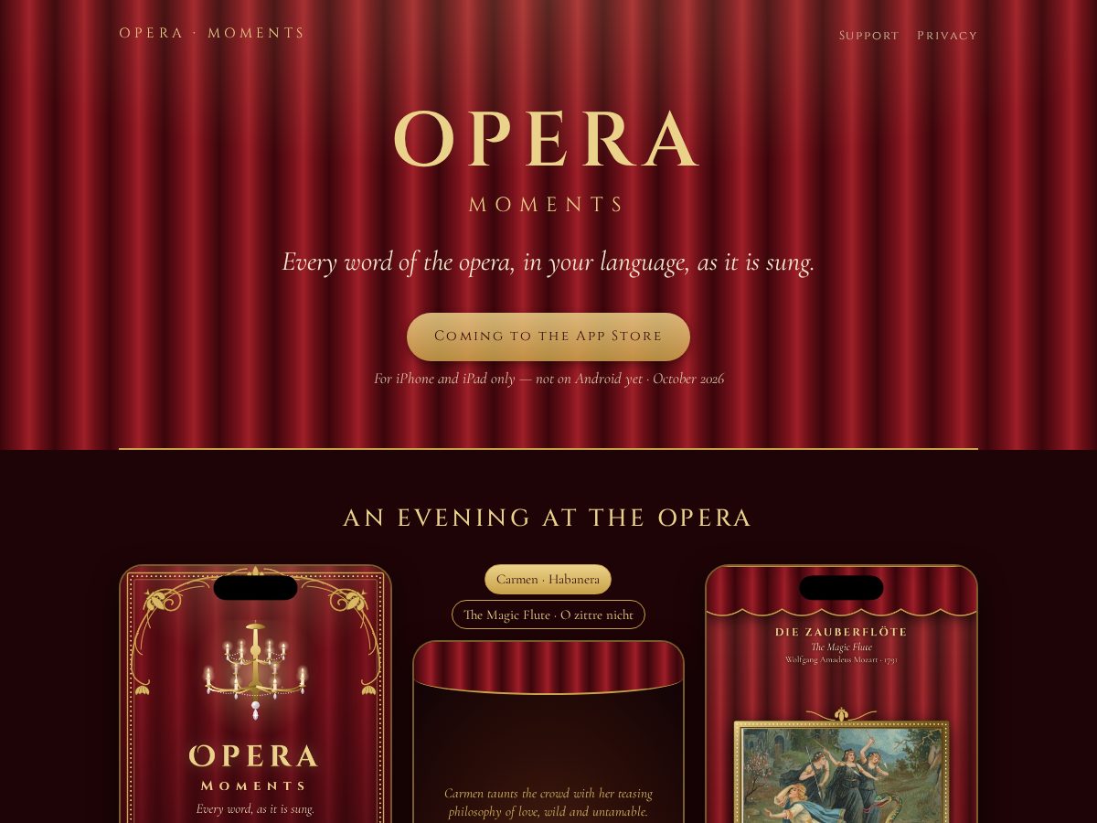 Landing-page snapshot of operamoments.app