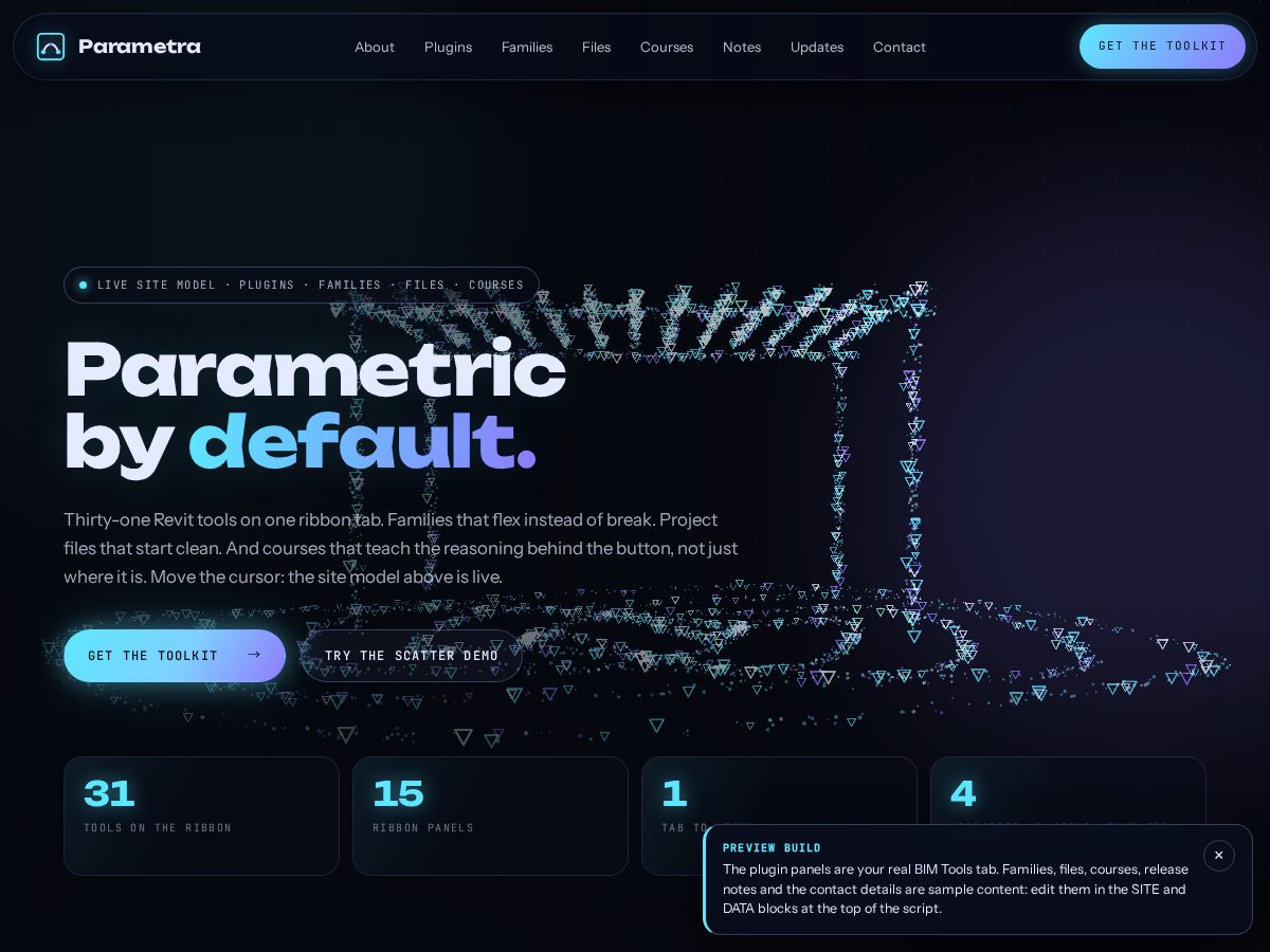 Landing-page snapshot of parametra.studio