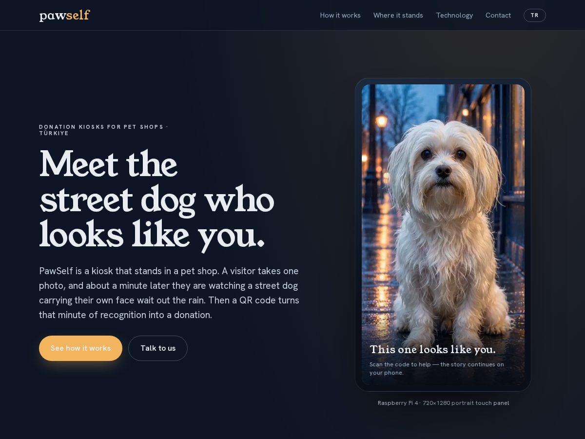 Landing-page snapshot of pawself.com