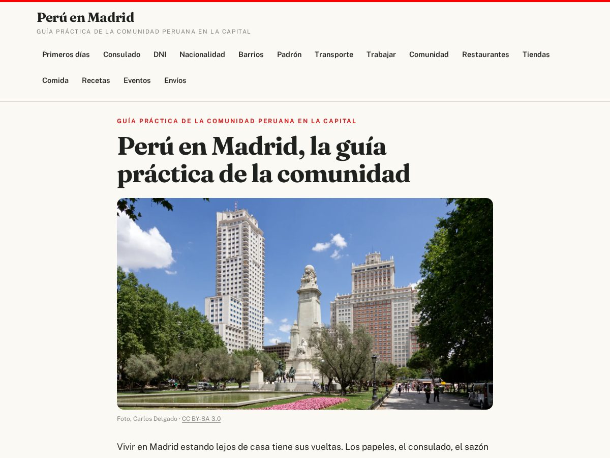 Landing-page snapshot of perumadrid.com