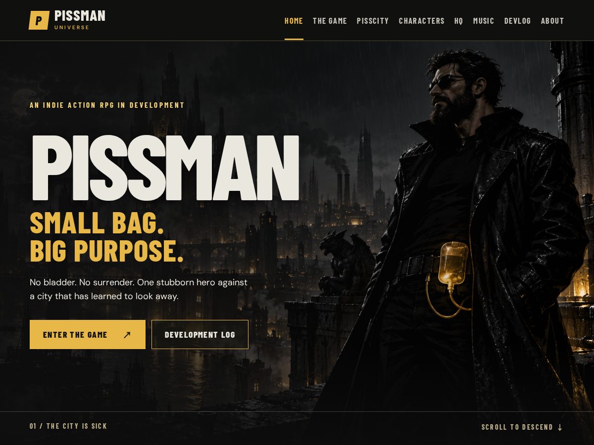 Landing-page snapshot of pissman.net