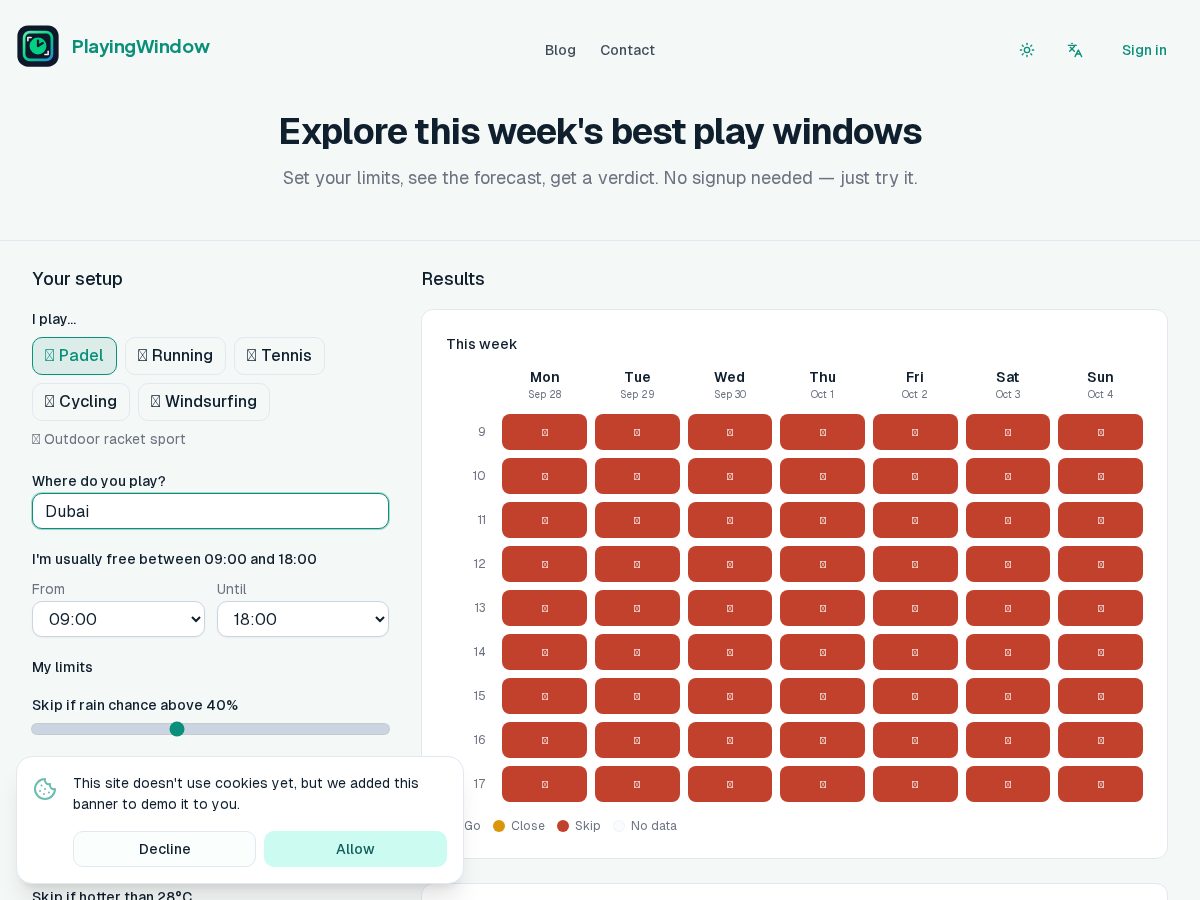 Landing-page snapshot of playingwindow.com