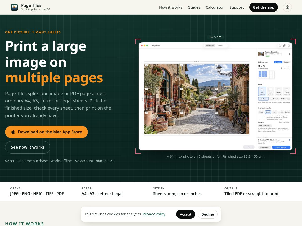 Landing-page snapshot of printlargeimages.com